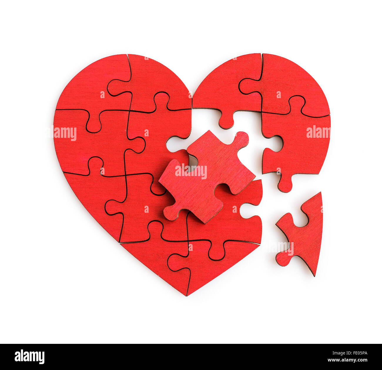 Heart jigsaw puzzle missing piece Fotos und Bildmaterial in hoher