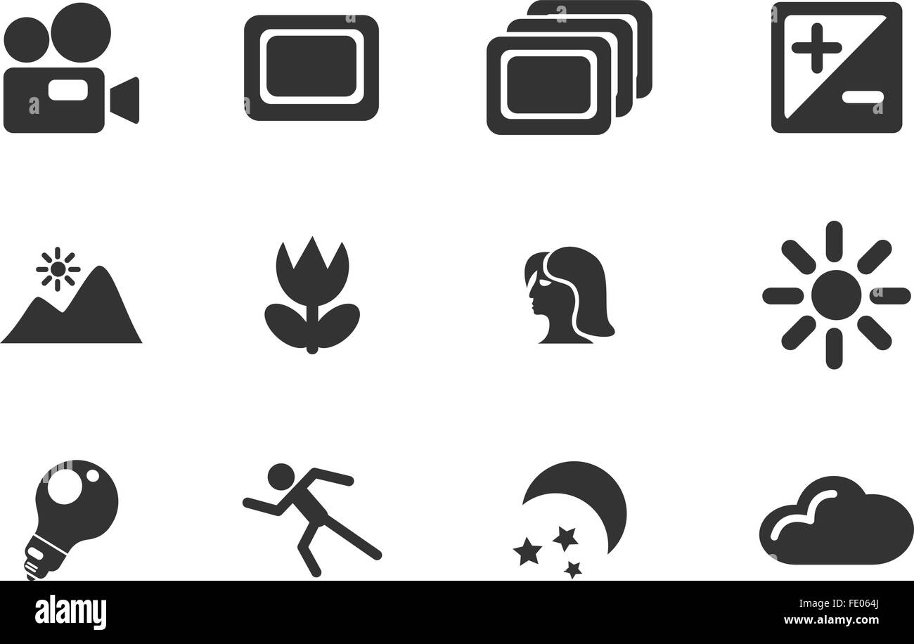Modi des Foto-Silhouette-Icons Stock Vektor