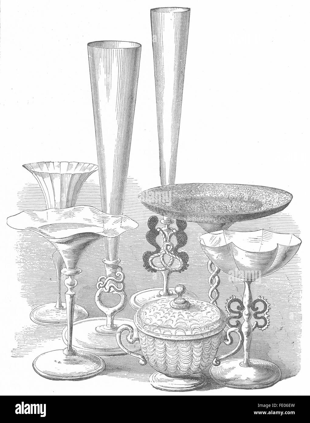 Venedig: Murano durchgebrannt Glas des 17. Jahrhunderts, antike print 1880 Stockfoto