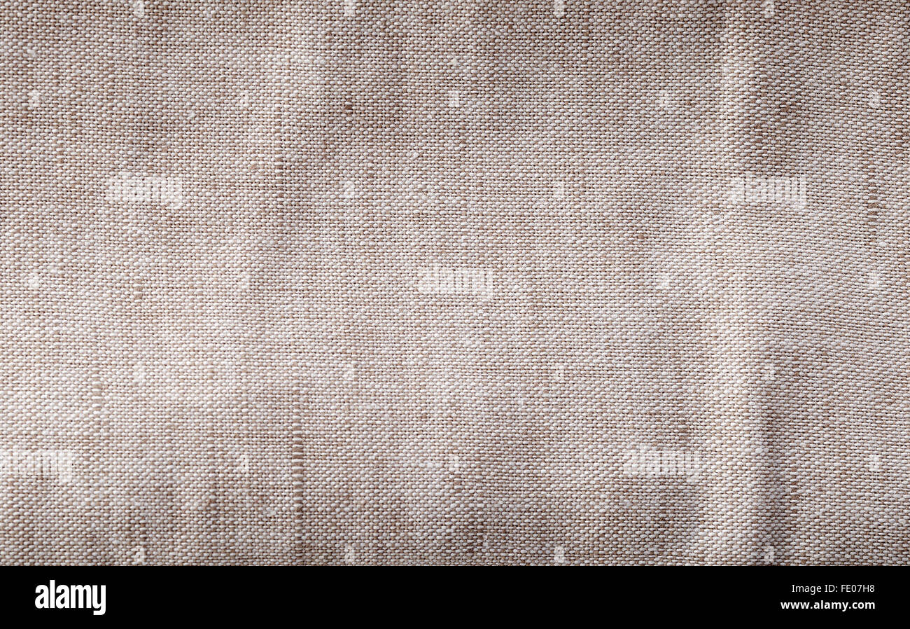 Nahaufnahme von Grau Leinen Textil Stockfoto