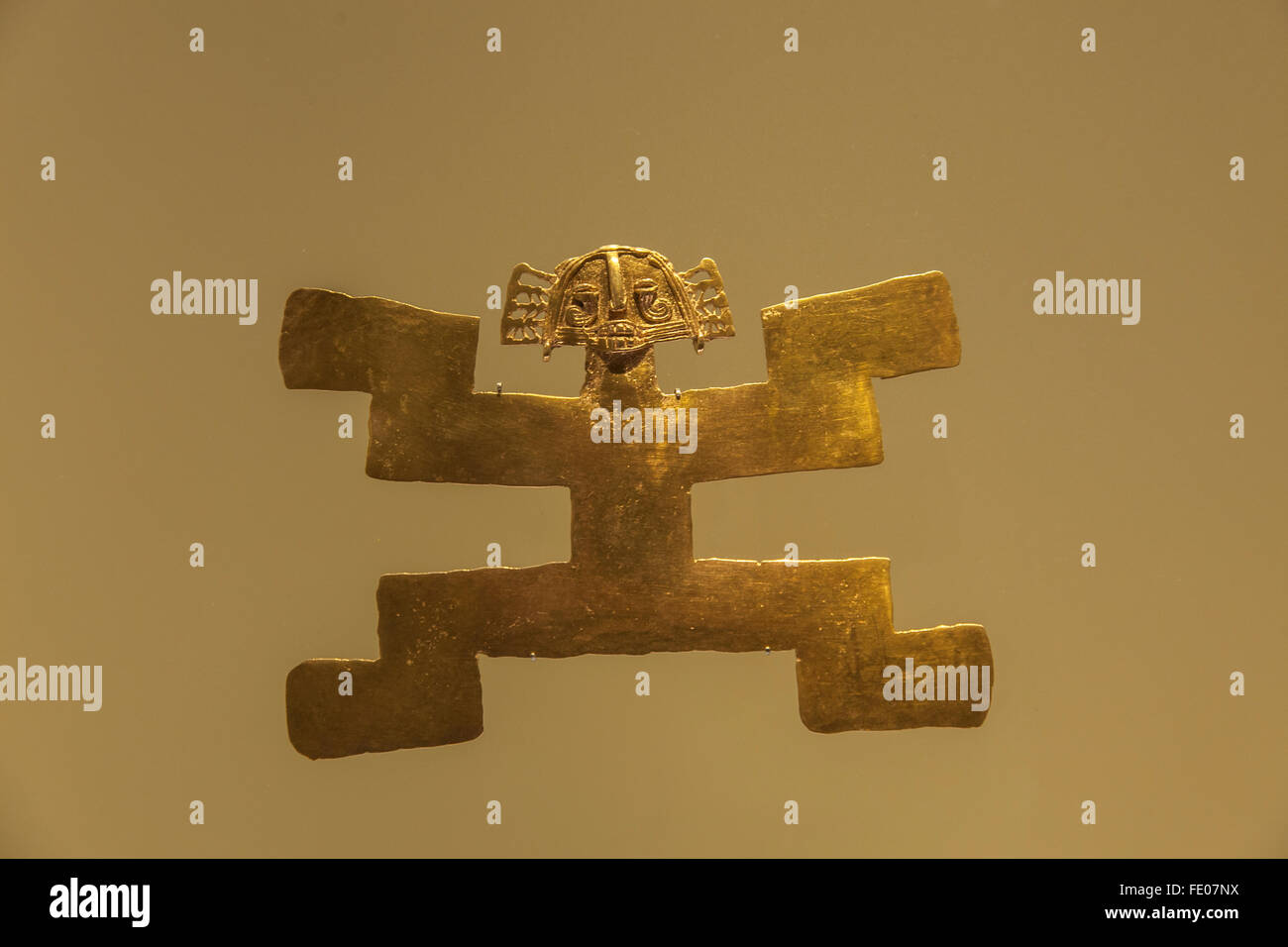 Menüpunkte auf der Anzeige in der Gold Museum (El Museo del Oro in Bogota, Kolumbien Stockfoto