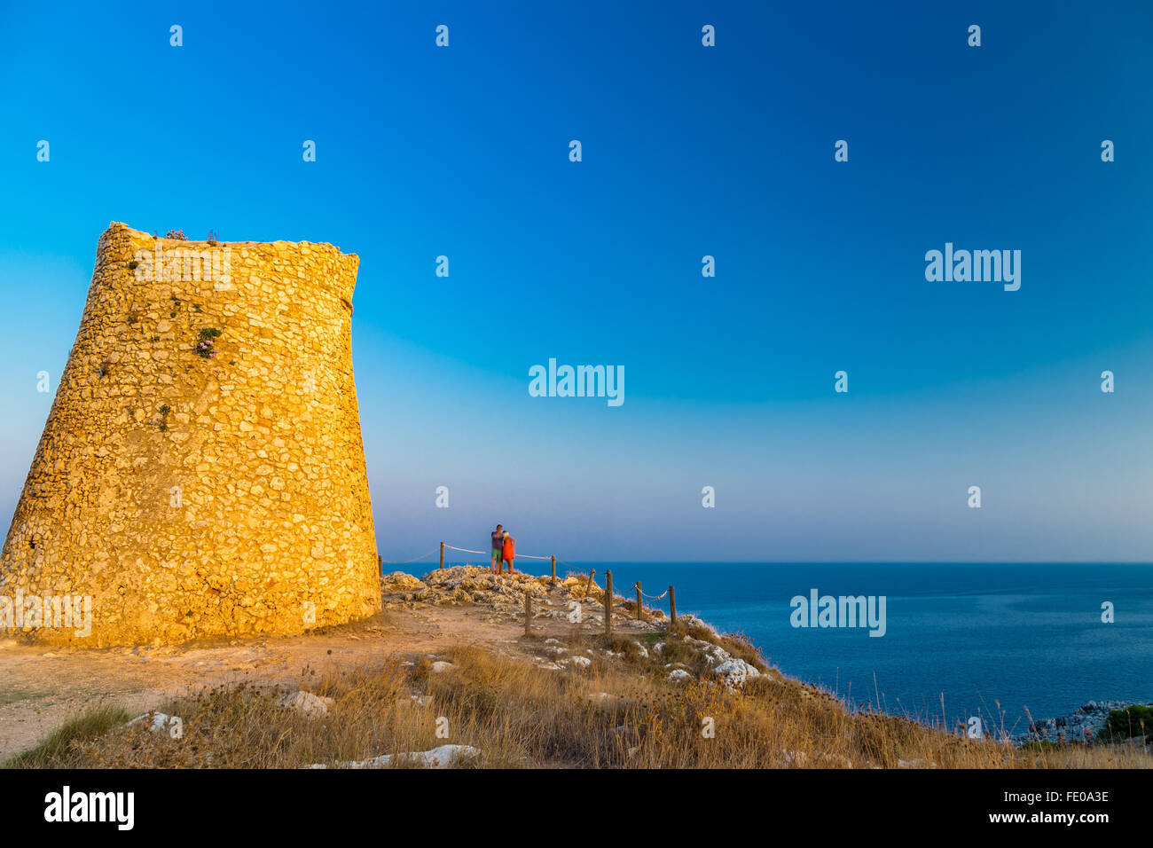 italienische Wachturm in Apulien Stockfoto