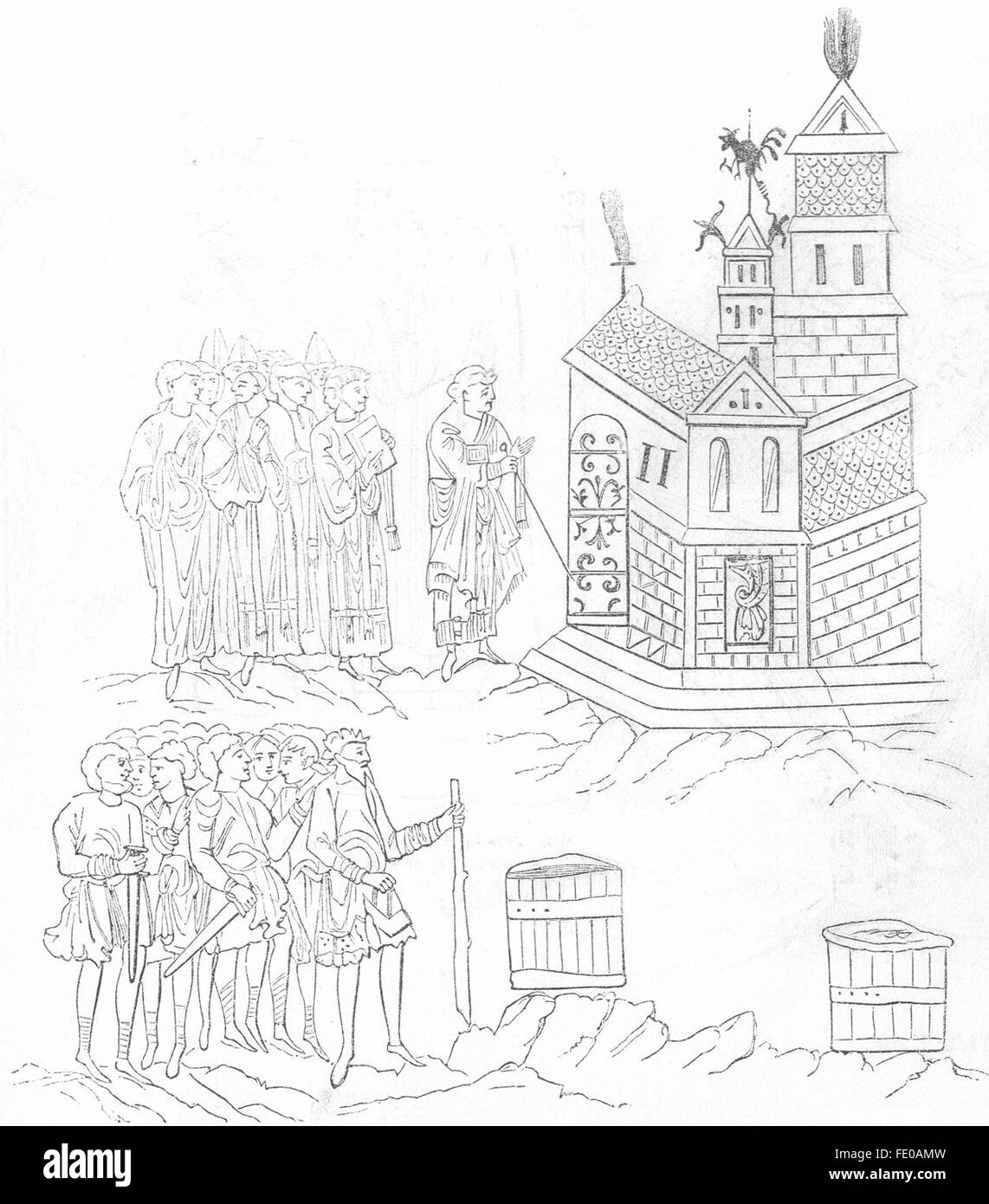 Kirchen: Weihe der sächsischen Kirche, antique print 1845 Stockfoto