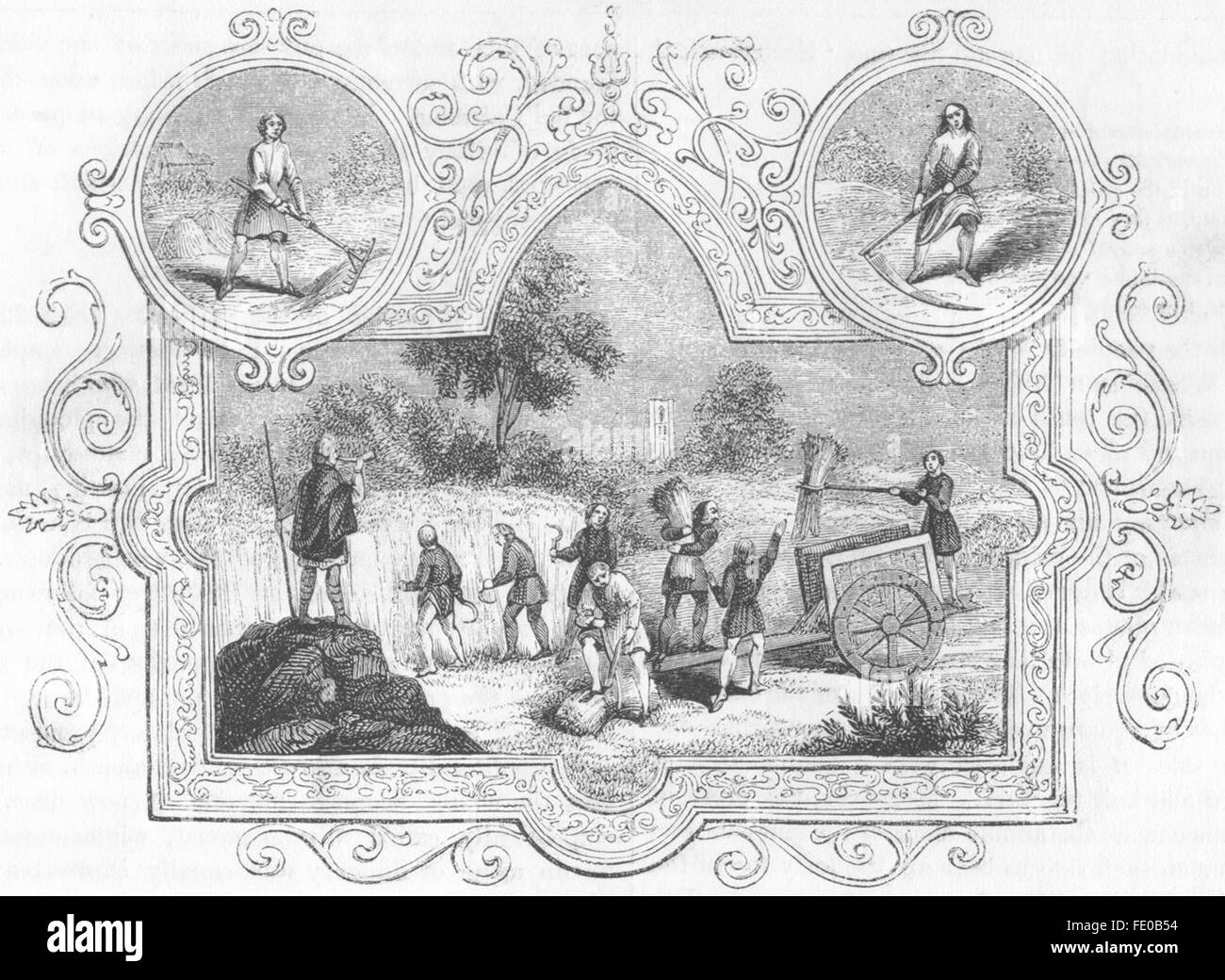 TRIBAL: Sächsische Embleme des Monats, antiken Drucken 1845 Stockfoto