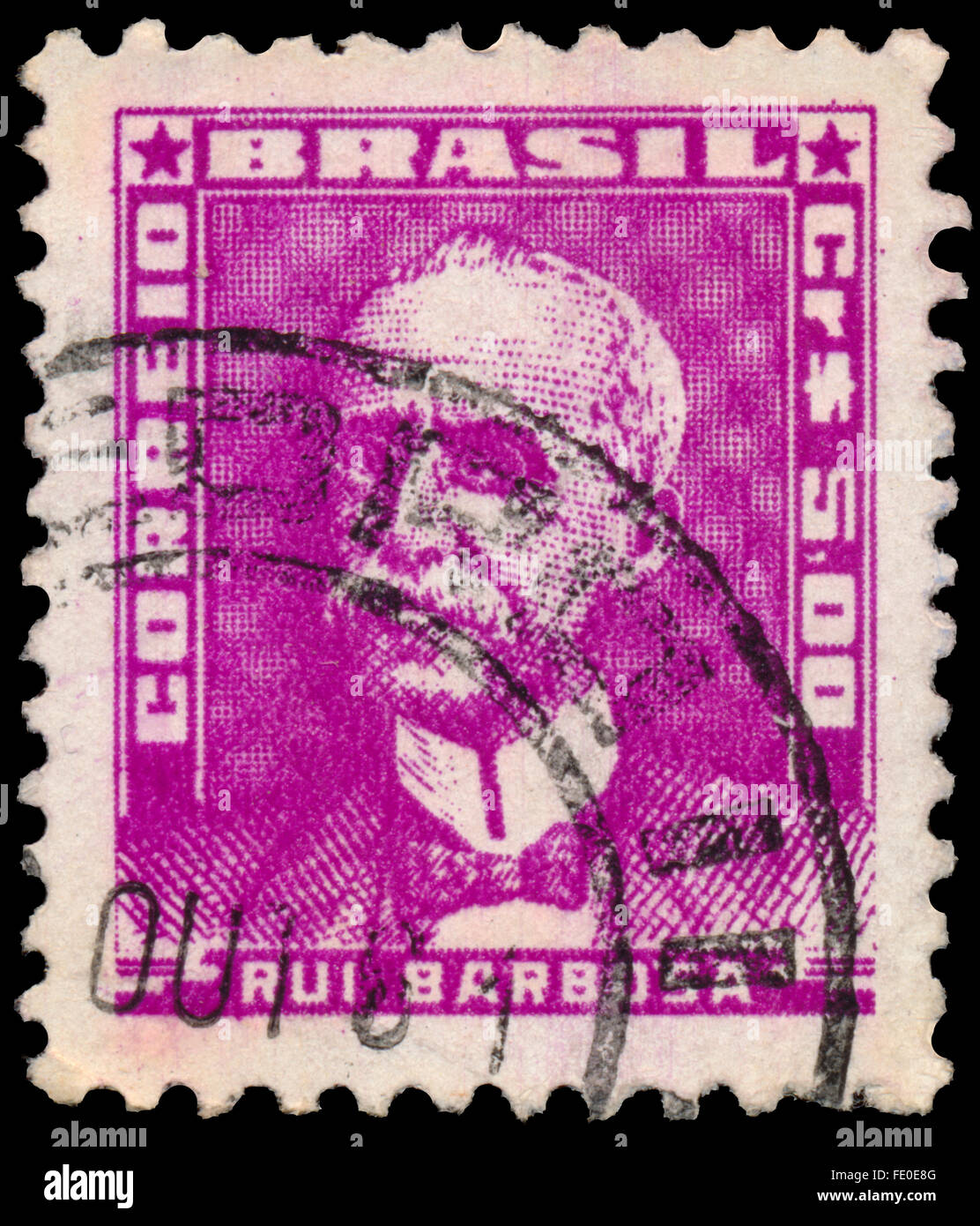 Brasilien - ca. 1955: eine Briefmarke gedruckt in Brasilien zeigt Ruy Barbosa Stockfoto