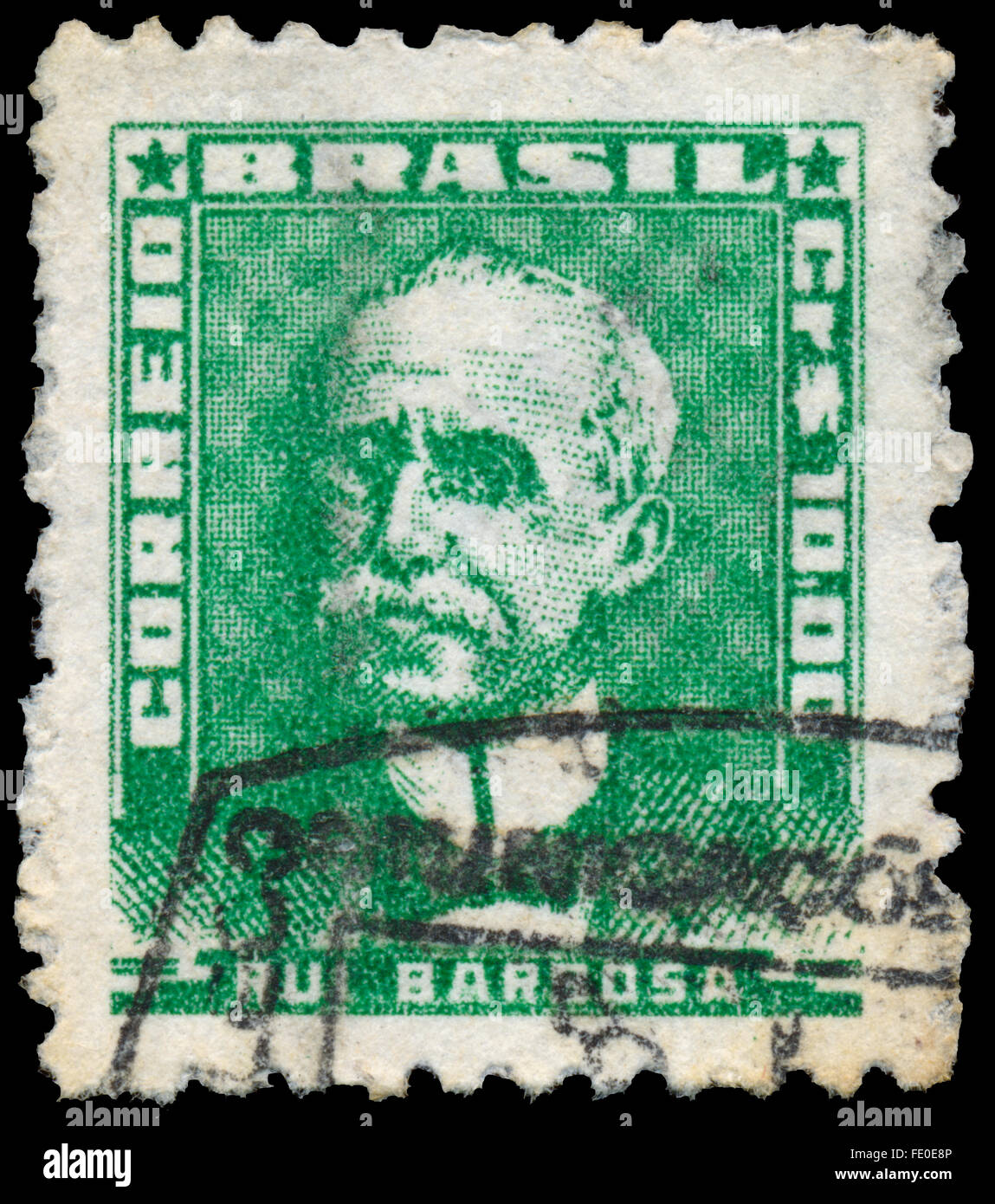 Brasilien - ca. 1955: eine Briefmarke gedruckt in Brasilien zeigt Ruy Barbosa Stockfoto