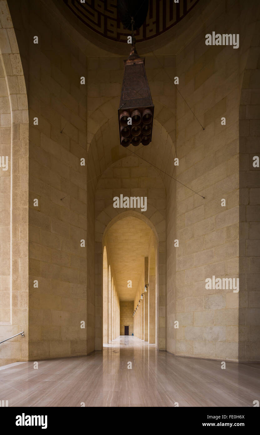 Seite Arcade, Al Fateh Moschee, Manama, Bahrain Stockfoto