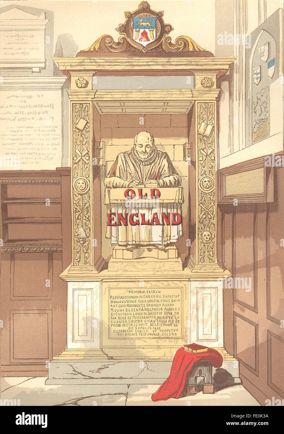 ENGLAND: Old England, antiken print 1845 Stockfoto