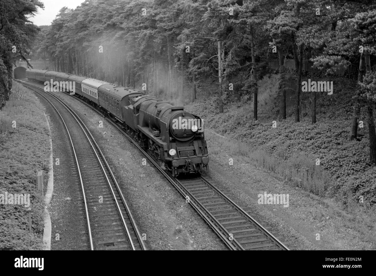 Britische Schiene Dampf Lok Originalnummer 34060 Stockfoto