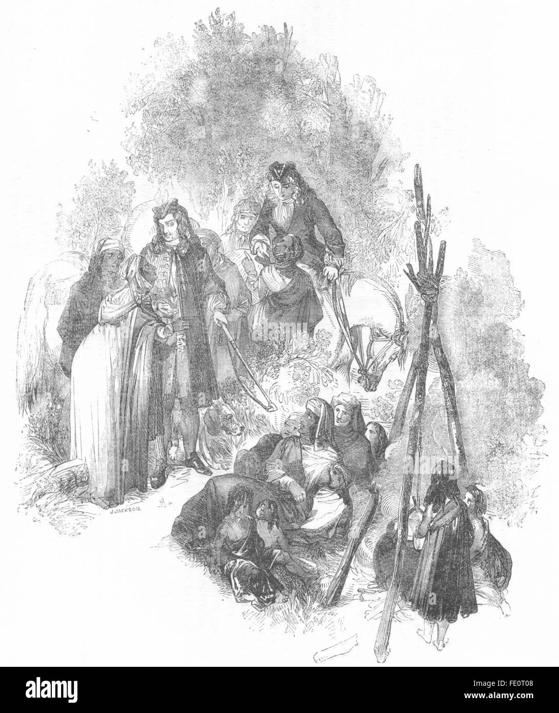 Porträts: Roger de Coverley & Zigeuner, antique print 1845 Stockfoto