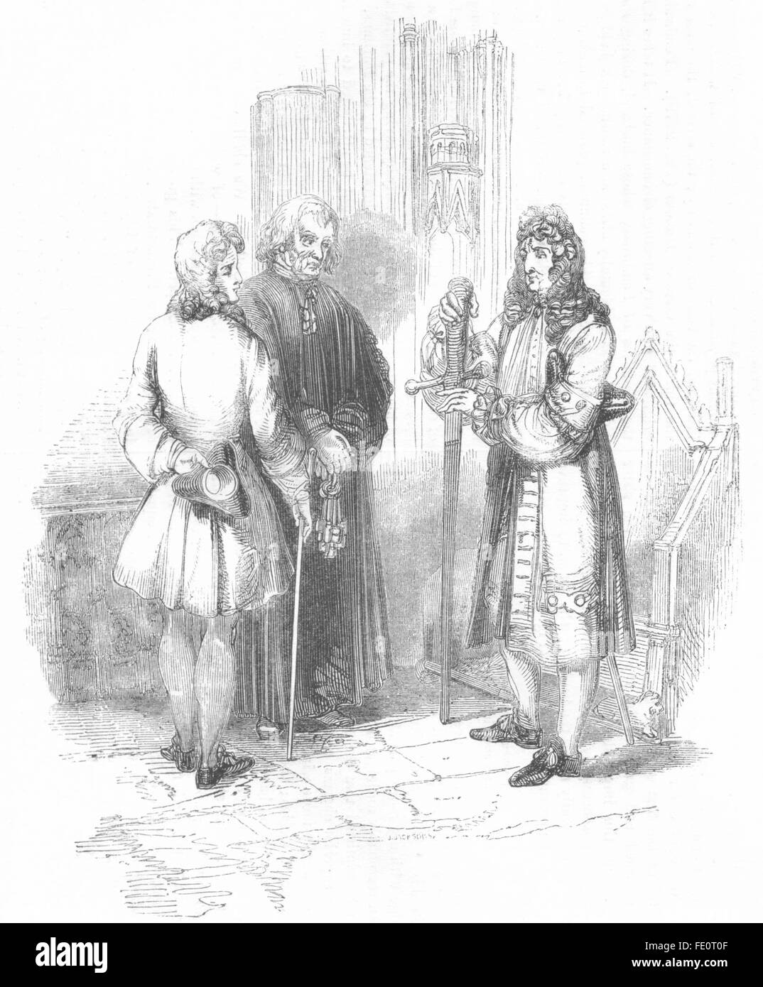 LONDON: Roger de Coverley, Westminster Abbey, antique print 1845 Stockfoto