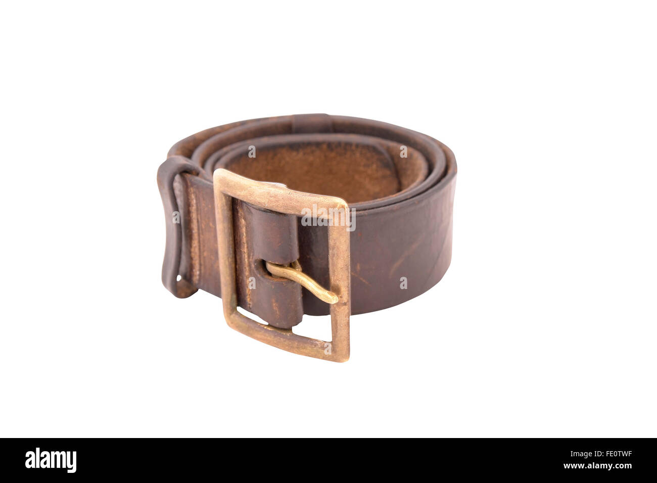 Sowjetunion in den 2. Weltkrieg. Sowjetischer Offizier standard Gürtel. Einfache Kupfer Schnalle. Stockfoto