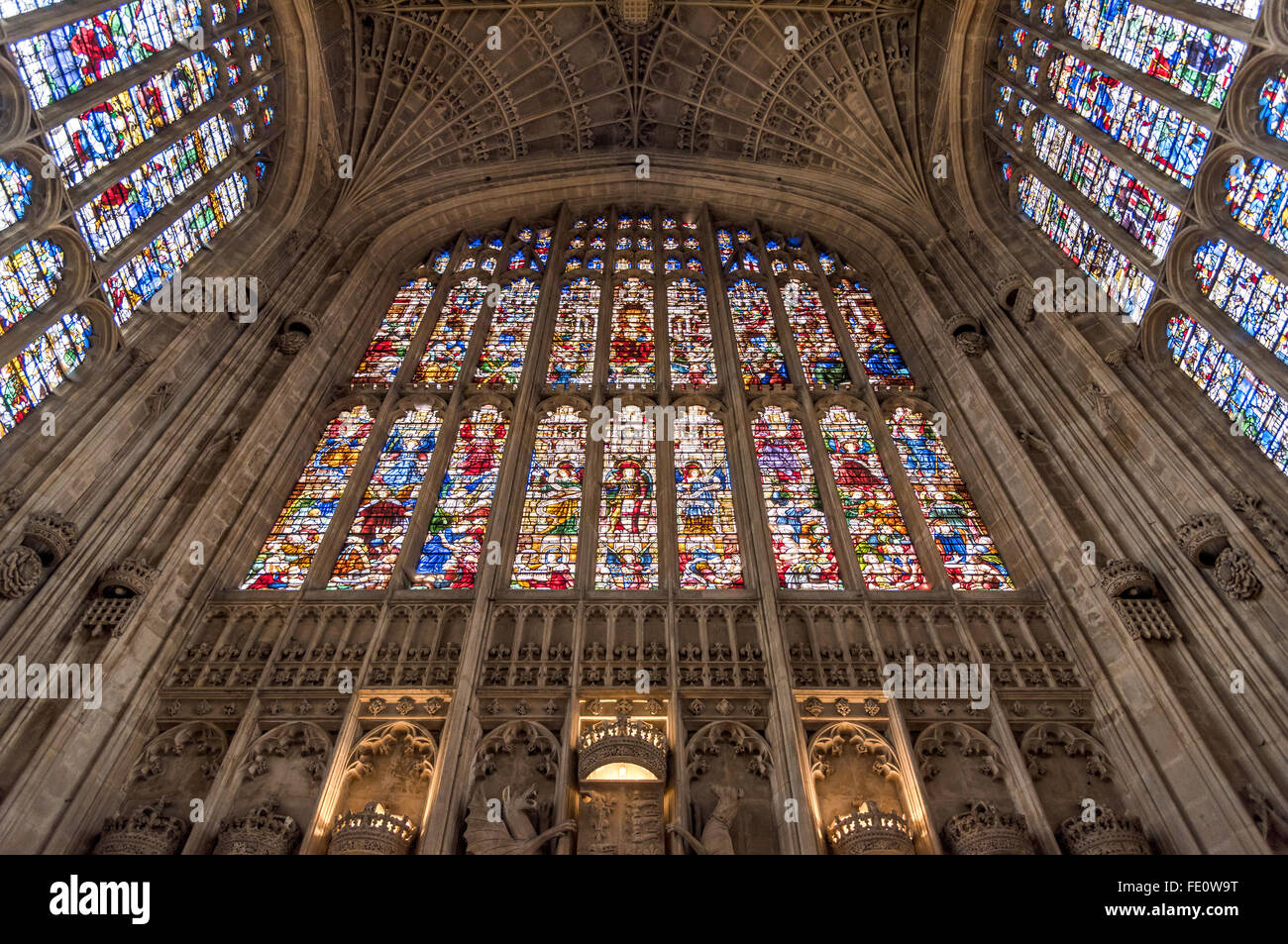 Innere des King es College Chapel, Cambridge Stockfoto