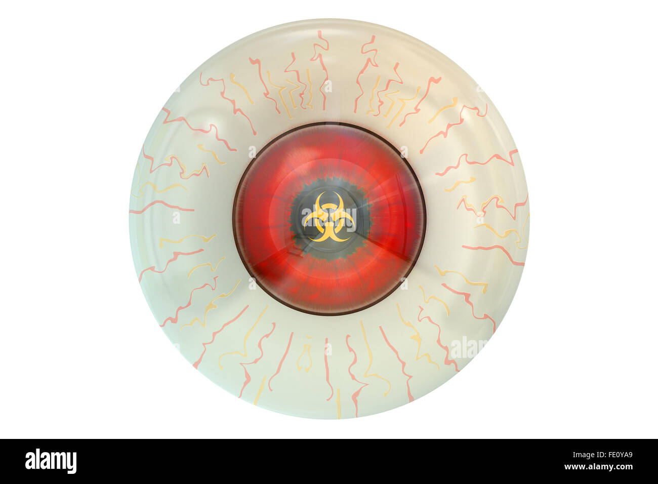 Menschliche Auge mit Biohazard-symbol Stockfoto