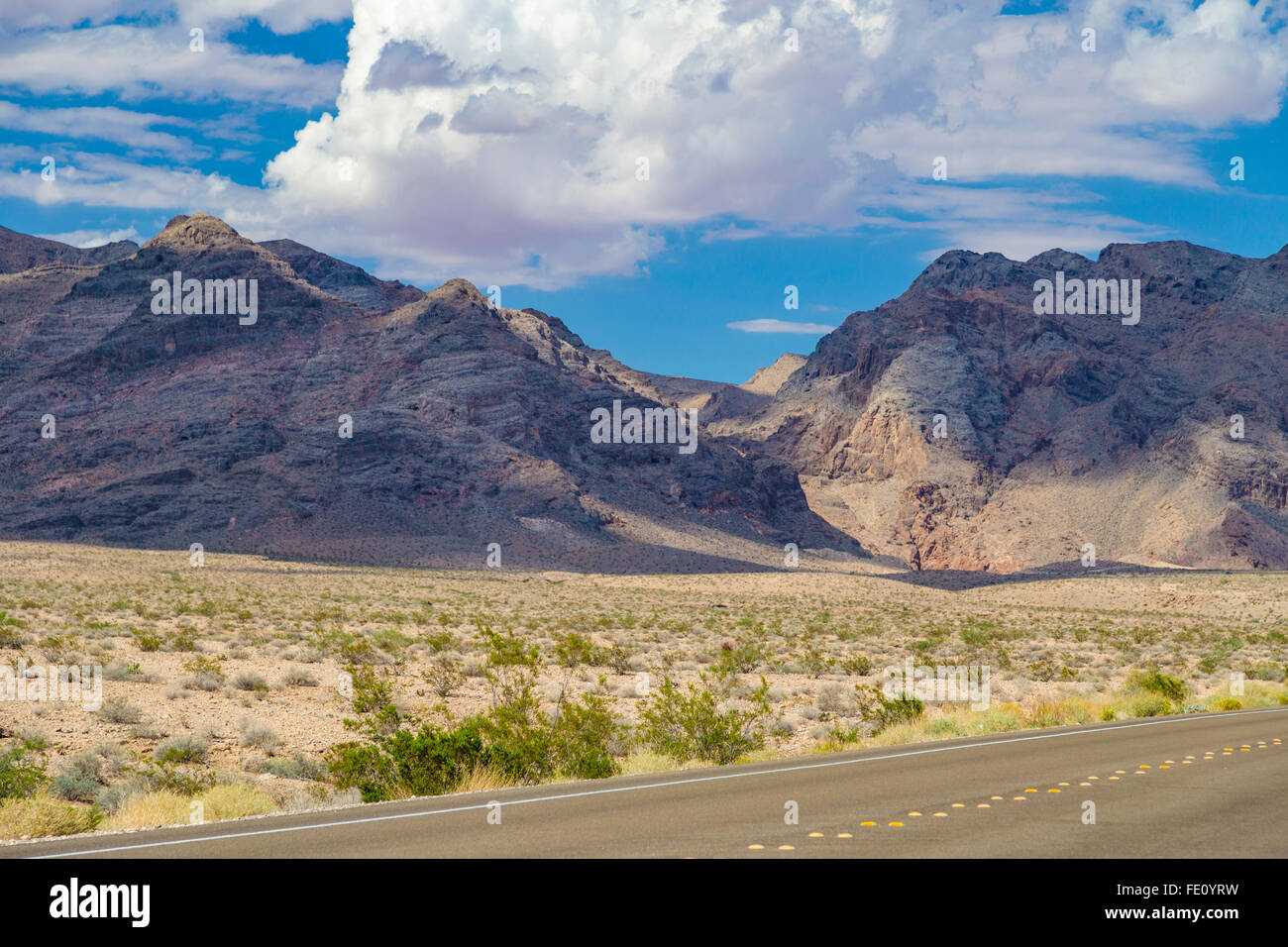 Autobahn im Valley of Fire State Park, Süd-Nevada Stockfoto