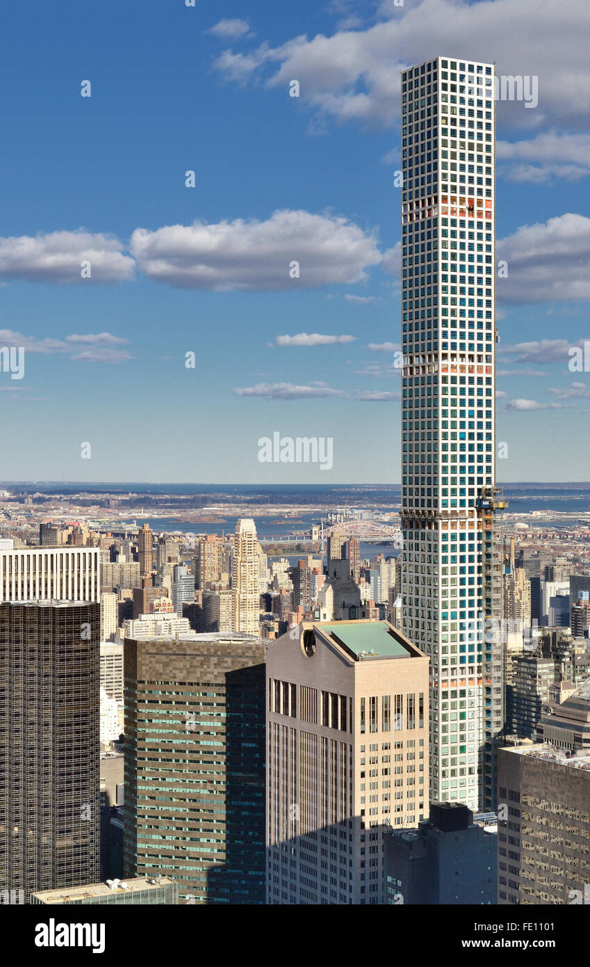 Luftaufnahme des New York City. 432 Park Avenue. Stockfoto