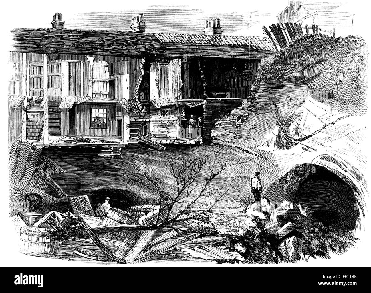 Herbst auf dem Land in eine Sand Höhle in Reigate, aus London Illustrated News 19. Mai 1860, Holzstich Stockfoto