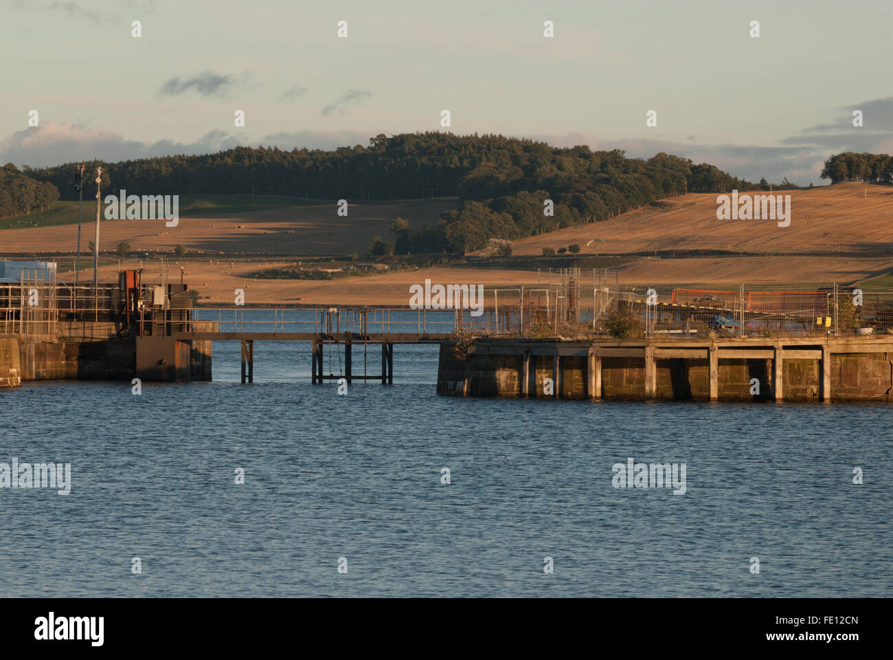 Dundee docks Eingang, Fluss Tay, Schottland, Großbritannien Stockfoto