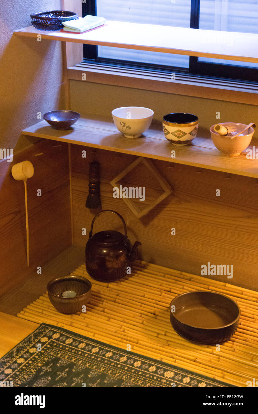 nach Hause Teezeremonie Zimmer in einem Privathaus in Kobe Japan Stockfoto