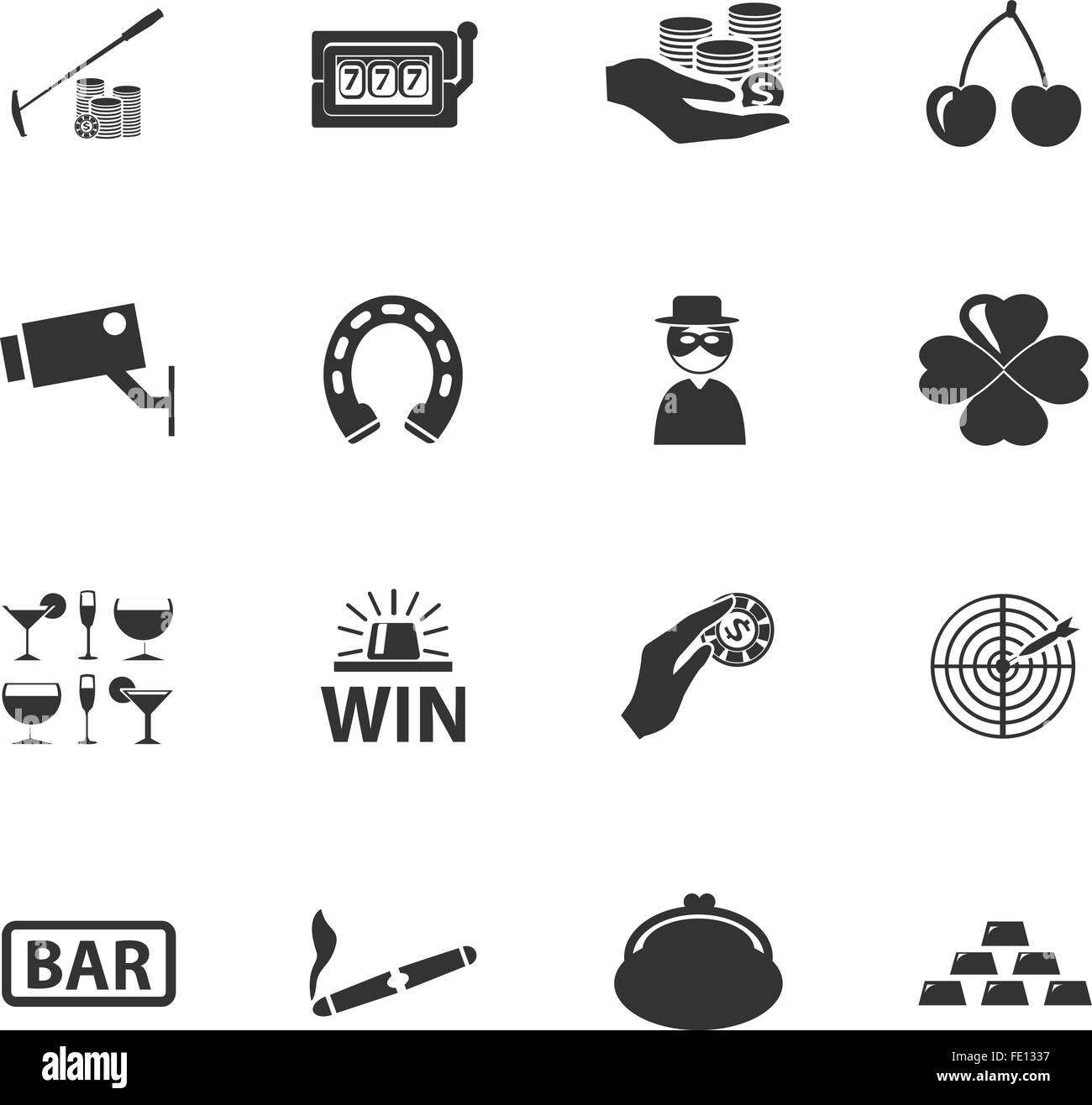 Casino-Symbole-set Stock Vektor