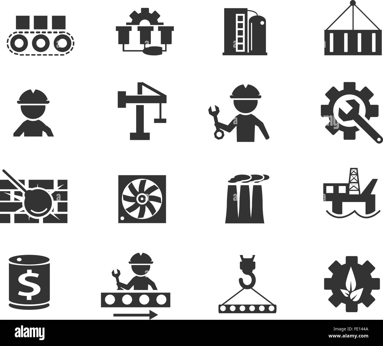 Industrie-Ikonen-set Stock Vektor