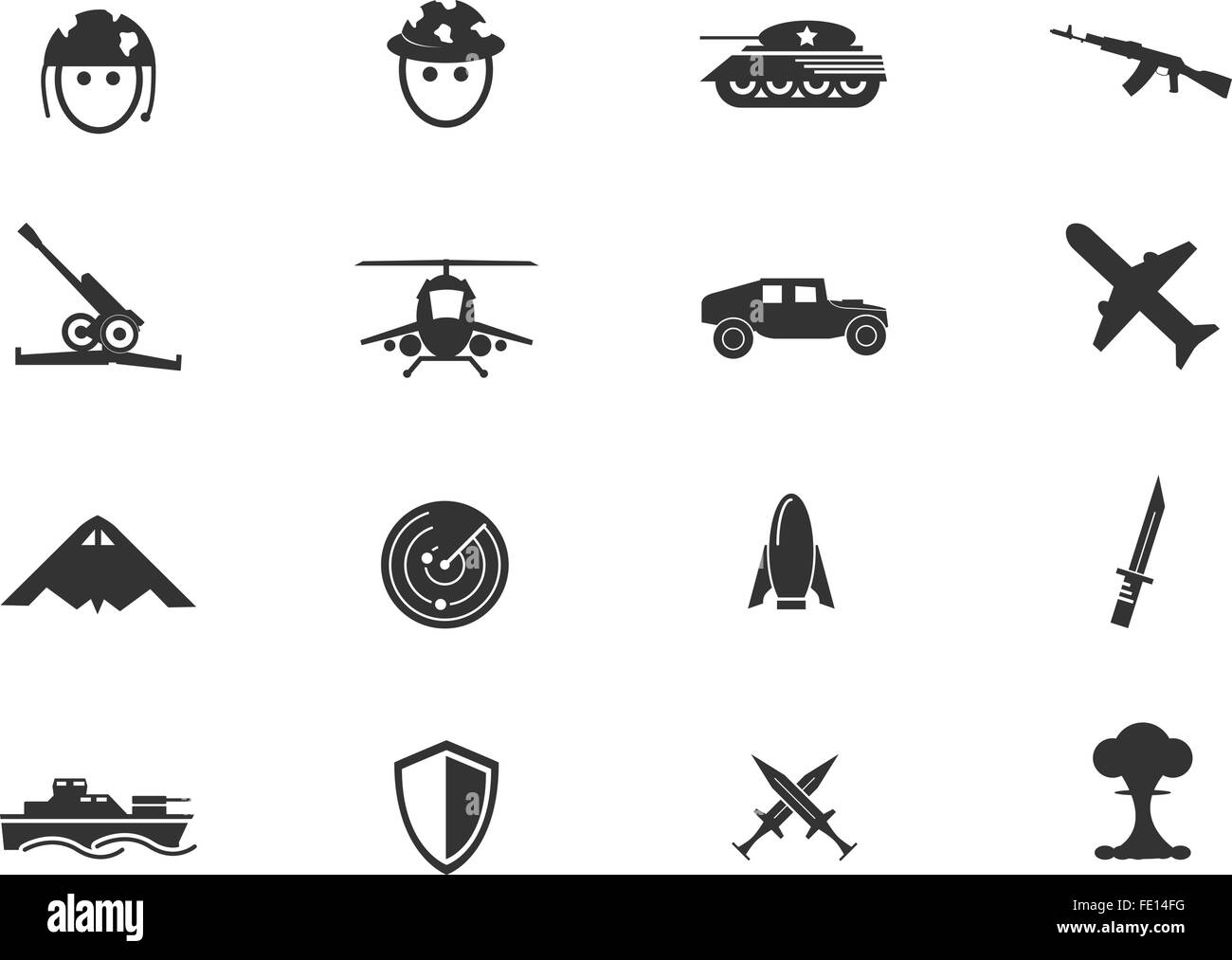 Militär und Krieg Symbole Stock-Vektorgrafik - Alamy