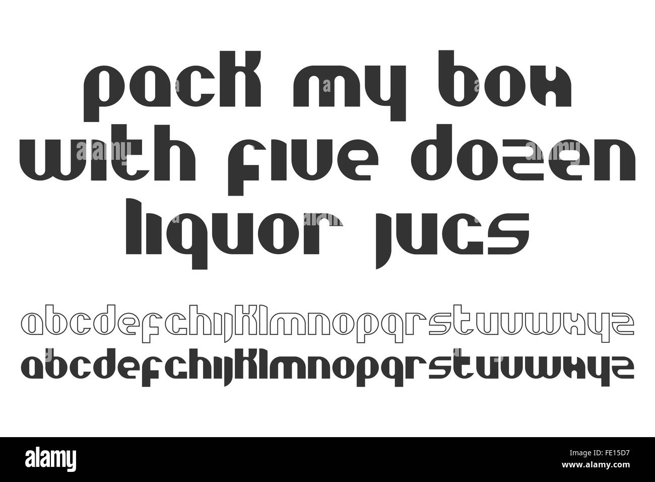 Satz von stilisiert, Alphabet Buchstaben isoliert auf weißem Hintergrund. Vektor-zeitgenössische, Fett Schriftart. Premium-Qualität, moderne cha Stock Vektor