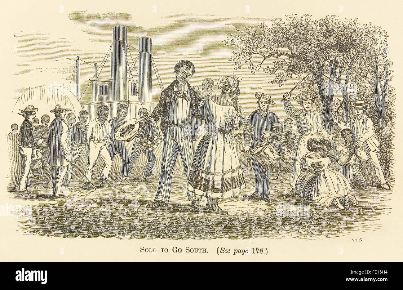 "Verkauft, um Süden gehen" von "The unterdrückt Buch über Sklaverei!" von George W. Carleton, Kupferstich von Van Ingen & Snyder. Siehe Beschreibung für mehr Informationen. Stockfoto