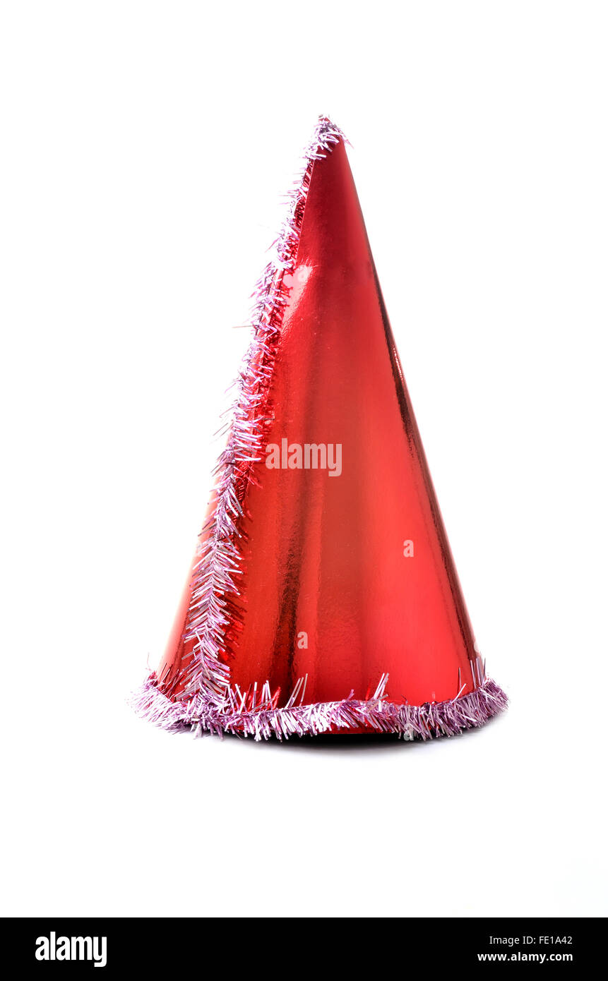 Neujahr-Hut isoliert auf weißem Hintergrund Stockfoto