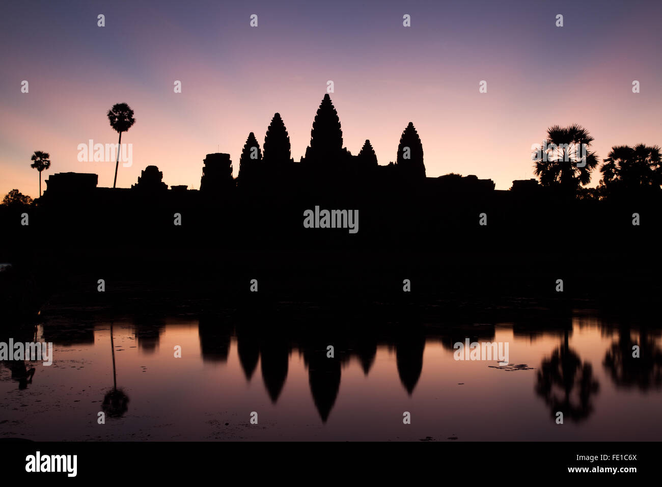 Sonnenaufgang über Angkor Wat in Kambodscha Siem Reap Reiseziel Asien Stockfoto