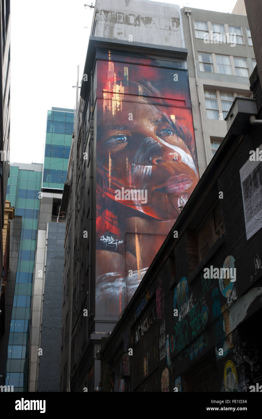 Melbourne Street Art von Matt Adnate Stockfoto