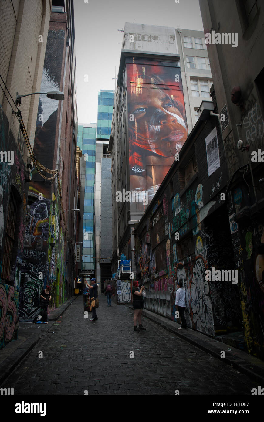 Melbourne Street Art von Matt Adnate Stockfoto