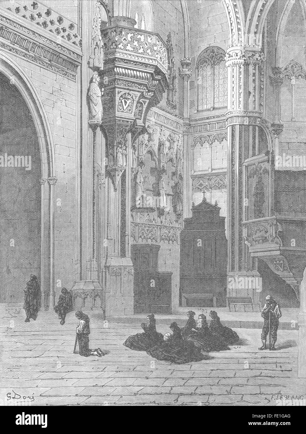 Spanien: Innenraum von San Juan de Los Reyes, Toledo, antique print 1881 Stockfoto