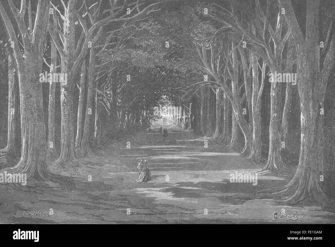 Spanien: Die Königin Avenue, Aranjuez, antique print 1881 Stockfoto