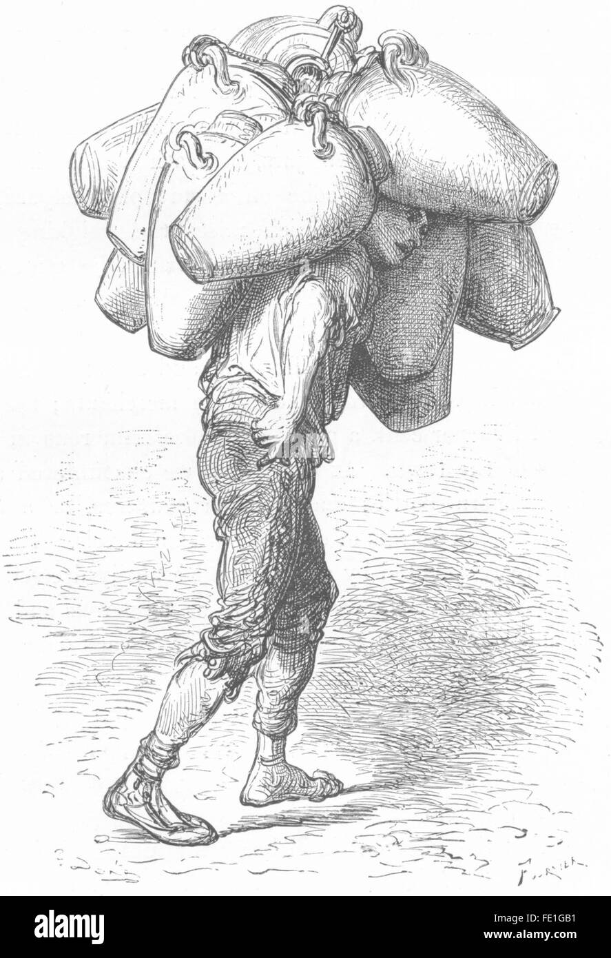 Spanien: Jar Kaufmann, Madrid, antique print 1881 Stockfoto