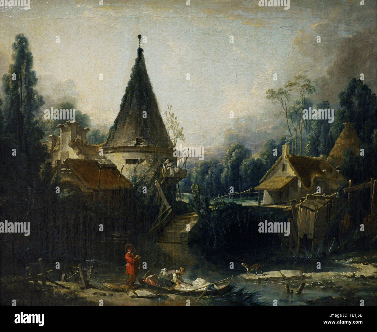 Francois Boucher (1703-1770). Französischer Maler. Landschaft in der Nähe von Beauvais, 1740 s. Die Eremitage. Sankt Petersburg. Russland. Stockfoto