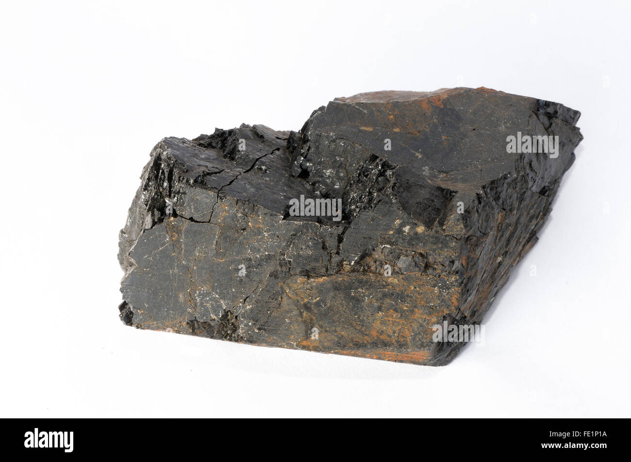 Schwarzer Turmalin Halbedelstein aus Südafrika Stockfoto