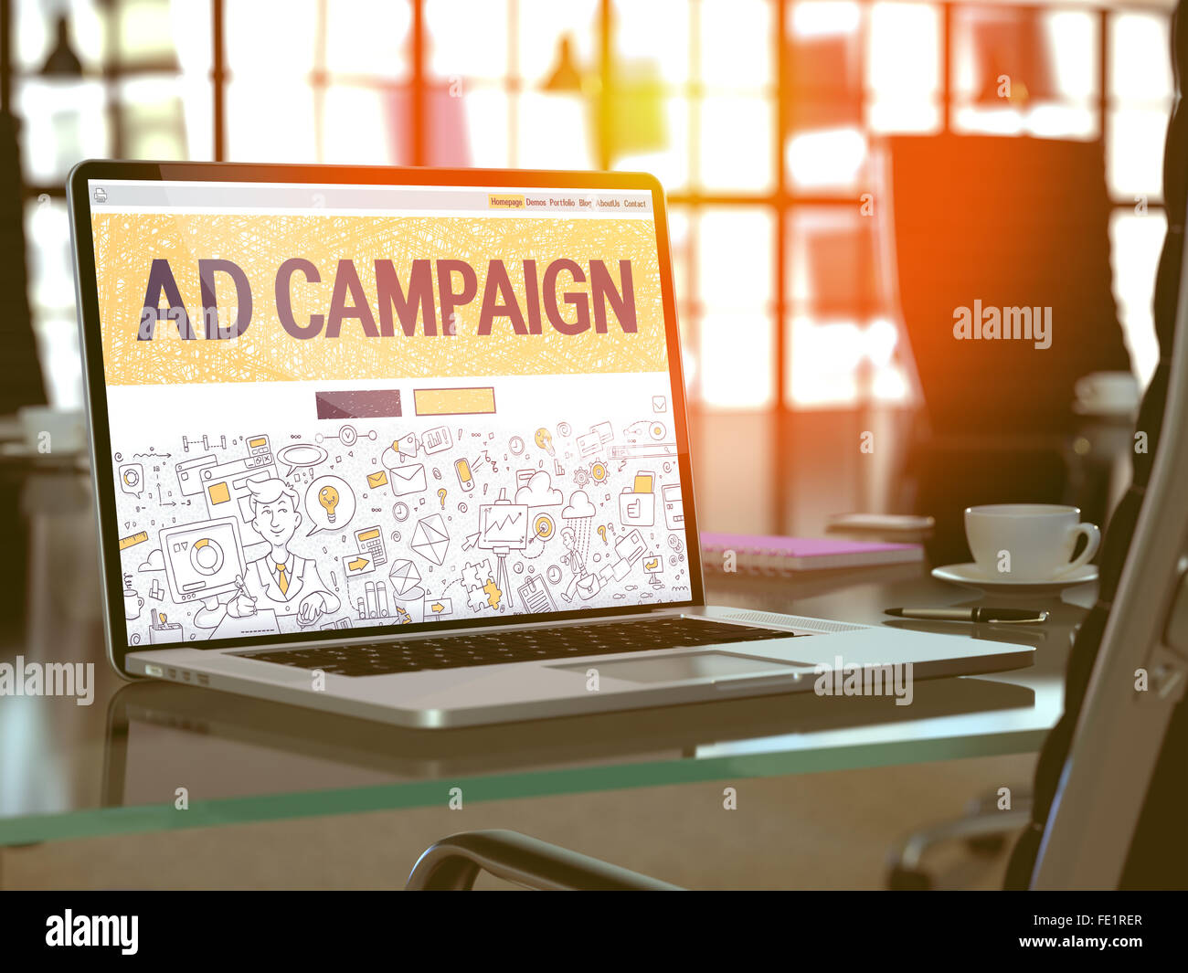 N. Chr. Kampagnenkonzept auf Laptop-Bildschirm. Stockfoto