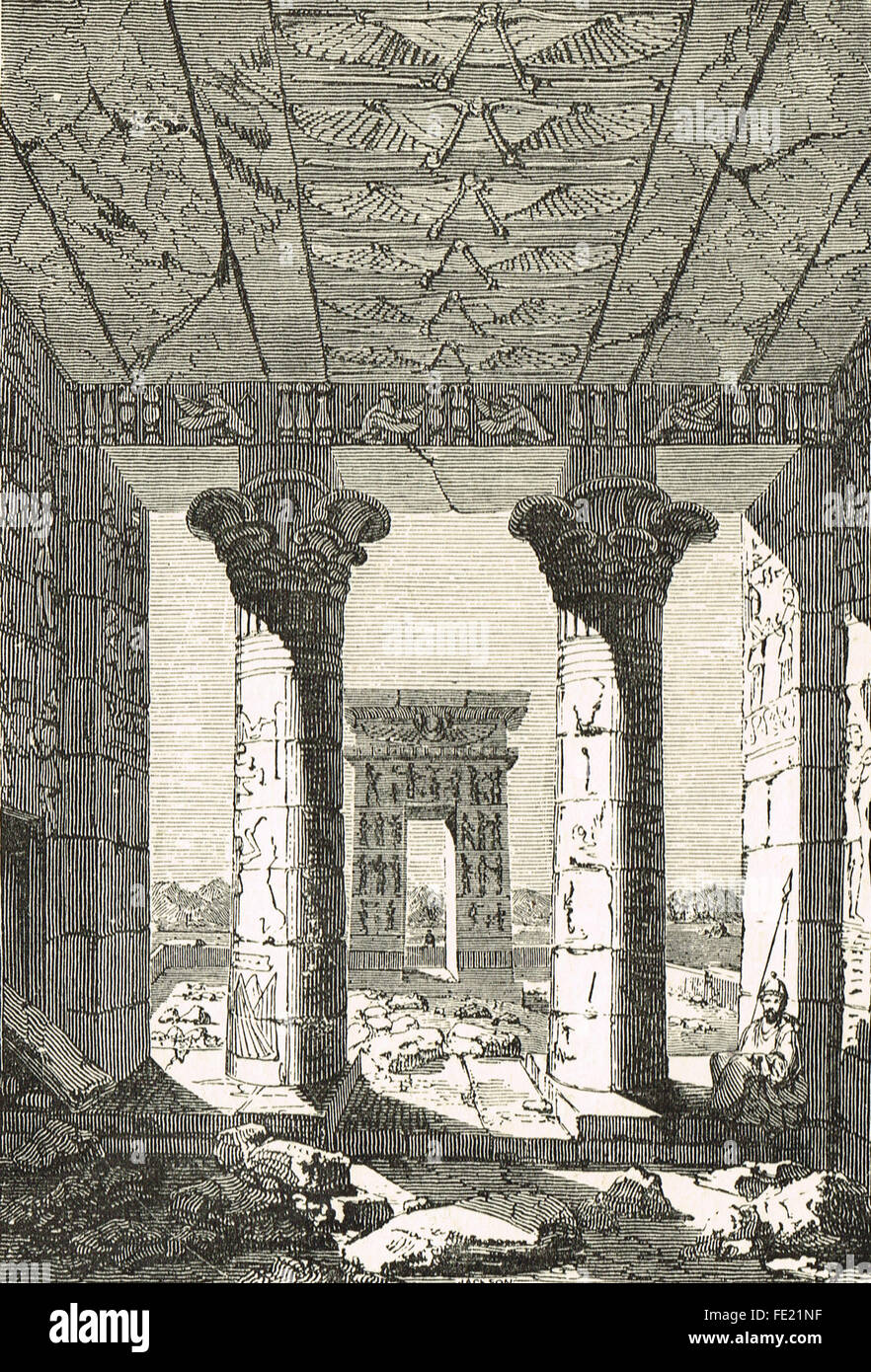 Gravur Dendur-Tempel & Gateway Ägypten Stockfoto
