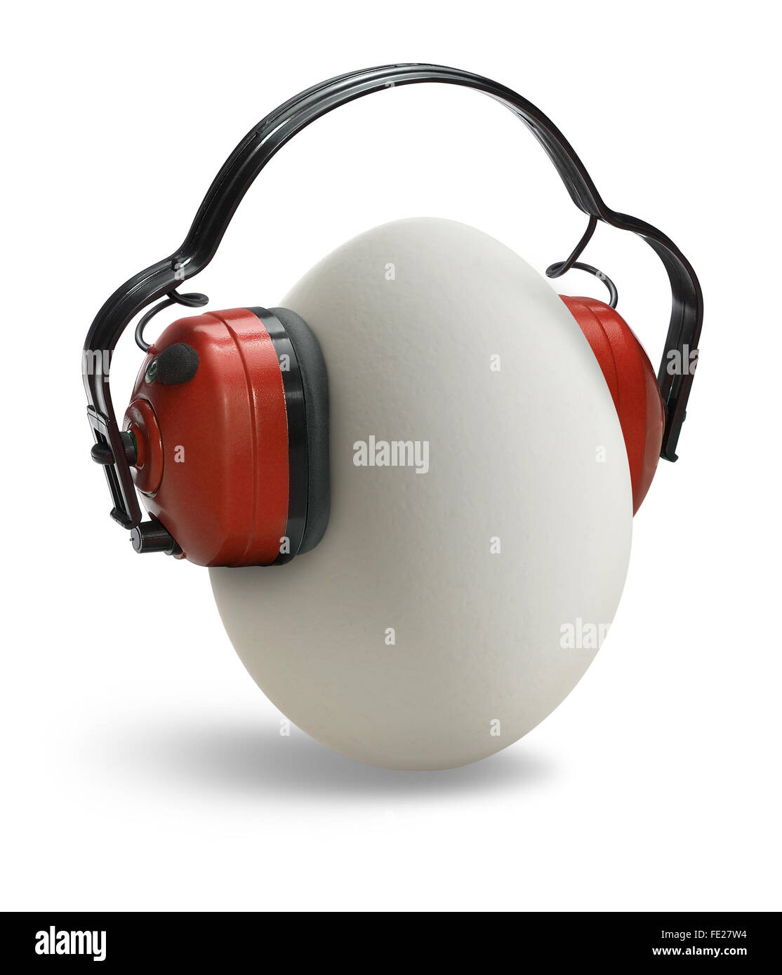 Ei mit roten Gehörschutz in Licht zurück Stockfoto