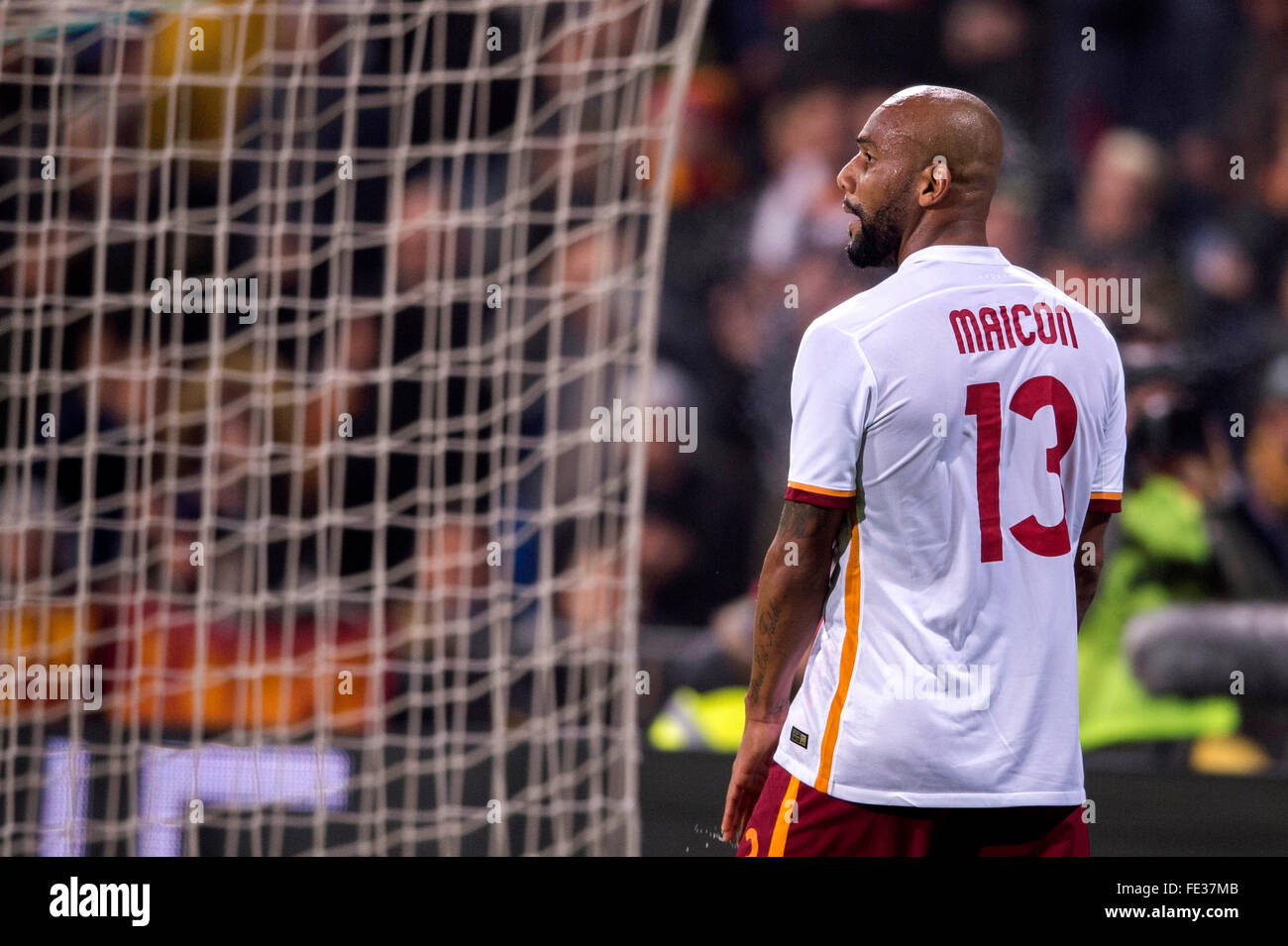 Reggio Emilia, Italien. 2. Februar 2016. Maicon (Roma) Fußball: Italienische "Serie A" match zwischen uns Sassuolo 0-2 AS Roma im Mapei-Stadion - Citta del Tricolore in Reggio Emilia, Italien. © Maurizio Borsari/AFLO/Alamy Live-Nachrichten Stockfoto