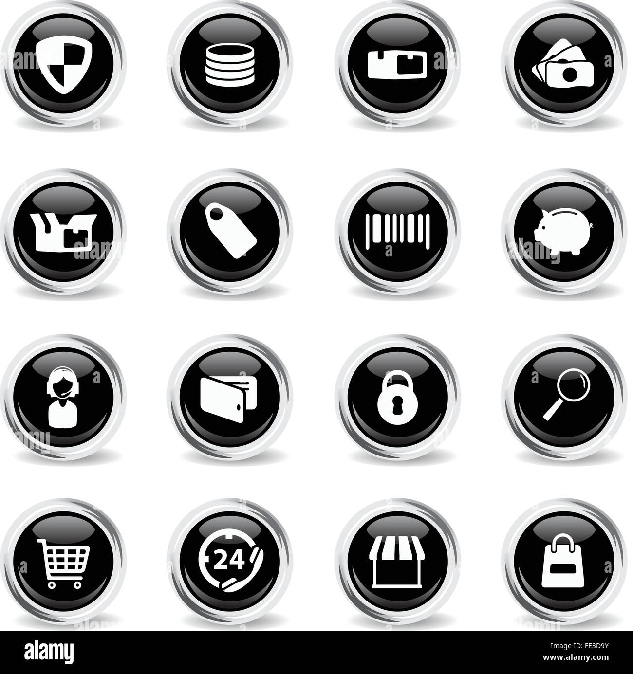 E-Commerce einfach Symbole Stock Vektor