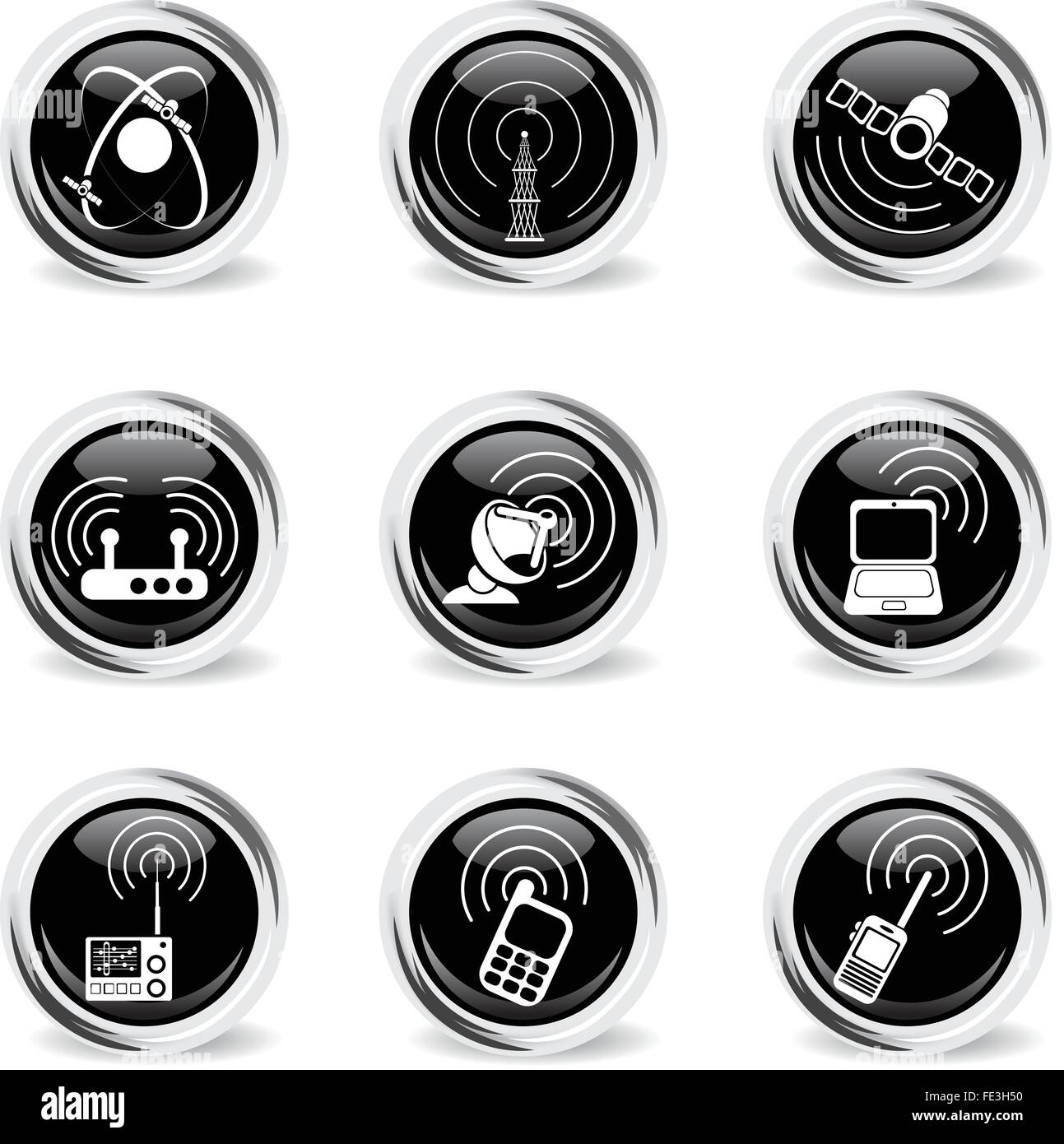 Radio-Signal einfach Vektor-icons Stock Vektor