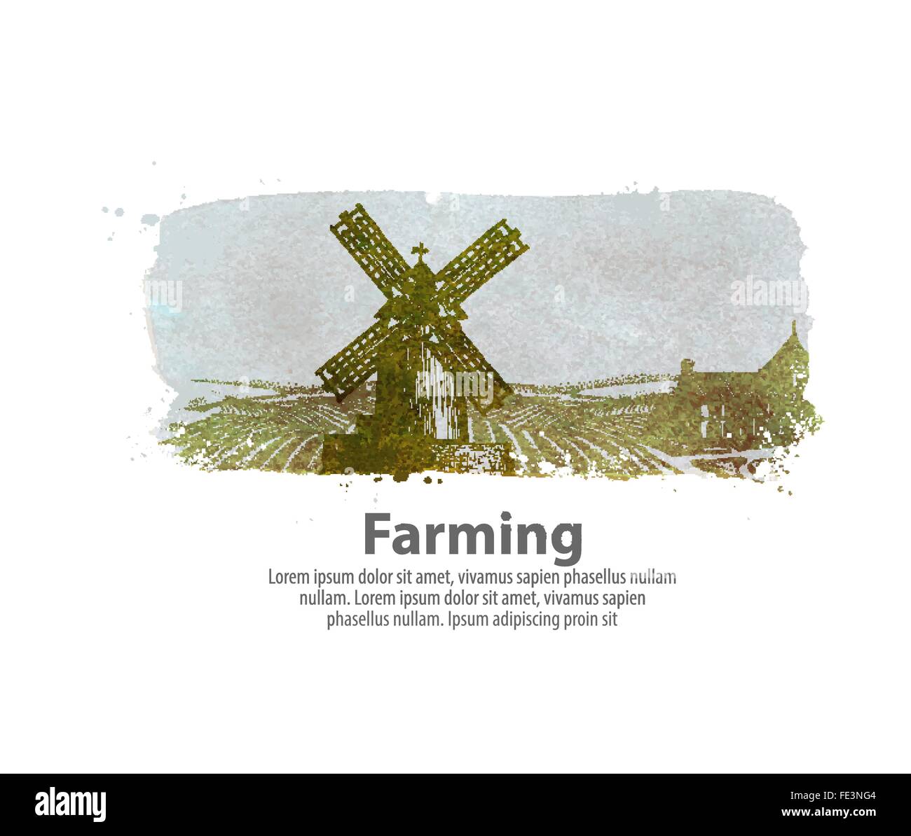 Landwirtschaft oder windigen Mühle. Vektor-illustration Stock Vektor