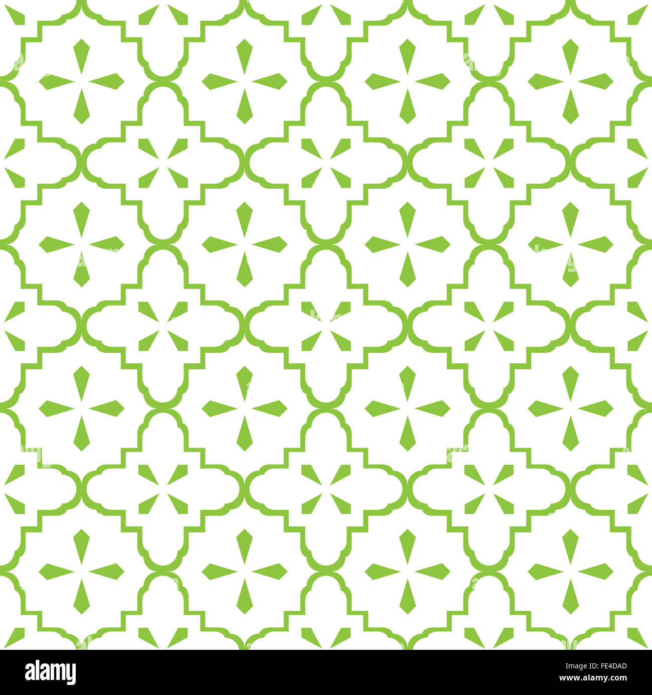 Nahtlose Vintage Deckchen Muster in weiß auf grün Stockfoto