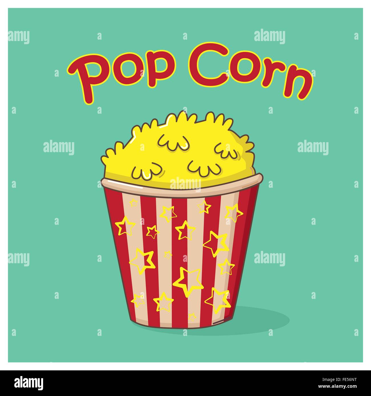 Pop-Ikone der Mais auf grünem Hintergrund mit Worten Stock Vektor