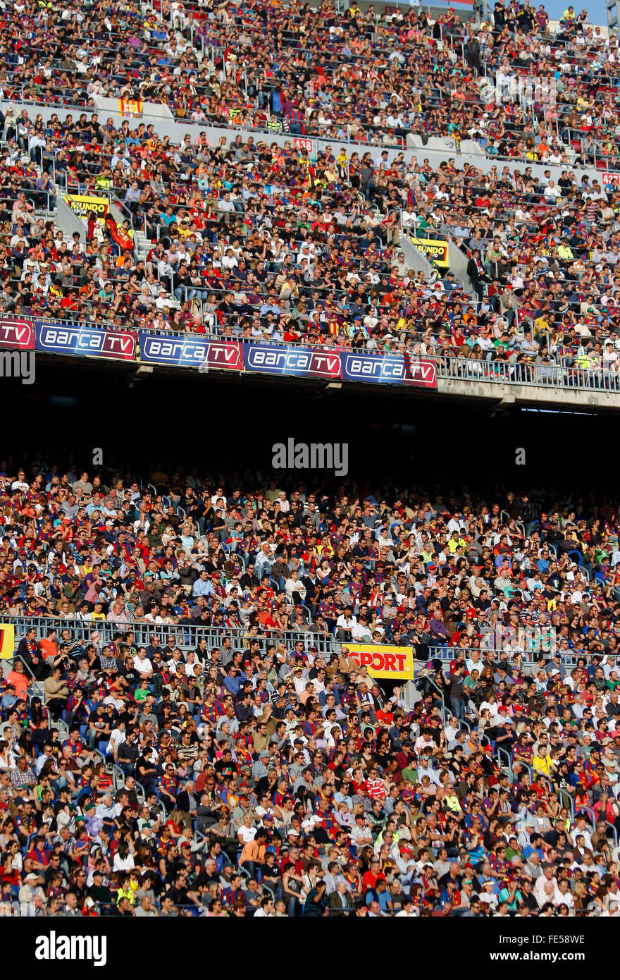 Camp Nou-Stadion, in der Stadt Barcelona. Fußball Club Barcelona Stockfoto
