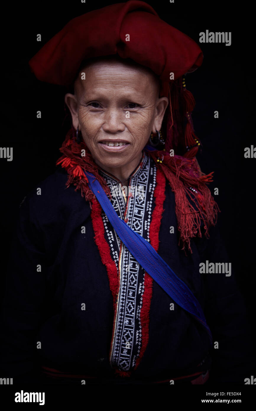 Dzao Reed Ethnie in Nord-Vietnam-Porträt Stockfoto