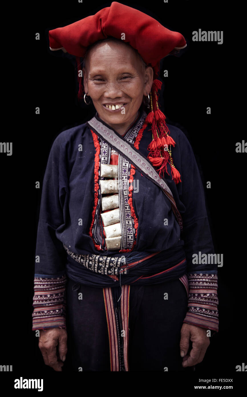Dzao Reed Ethnie in Nord-Vietnam-Porträt Stockfoto