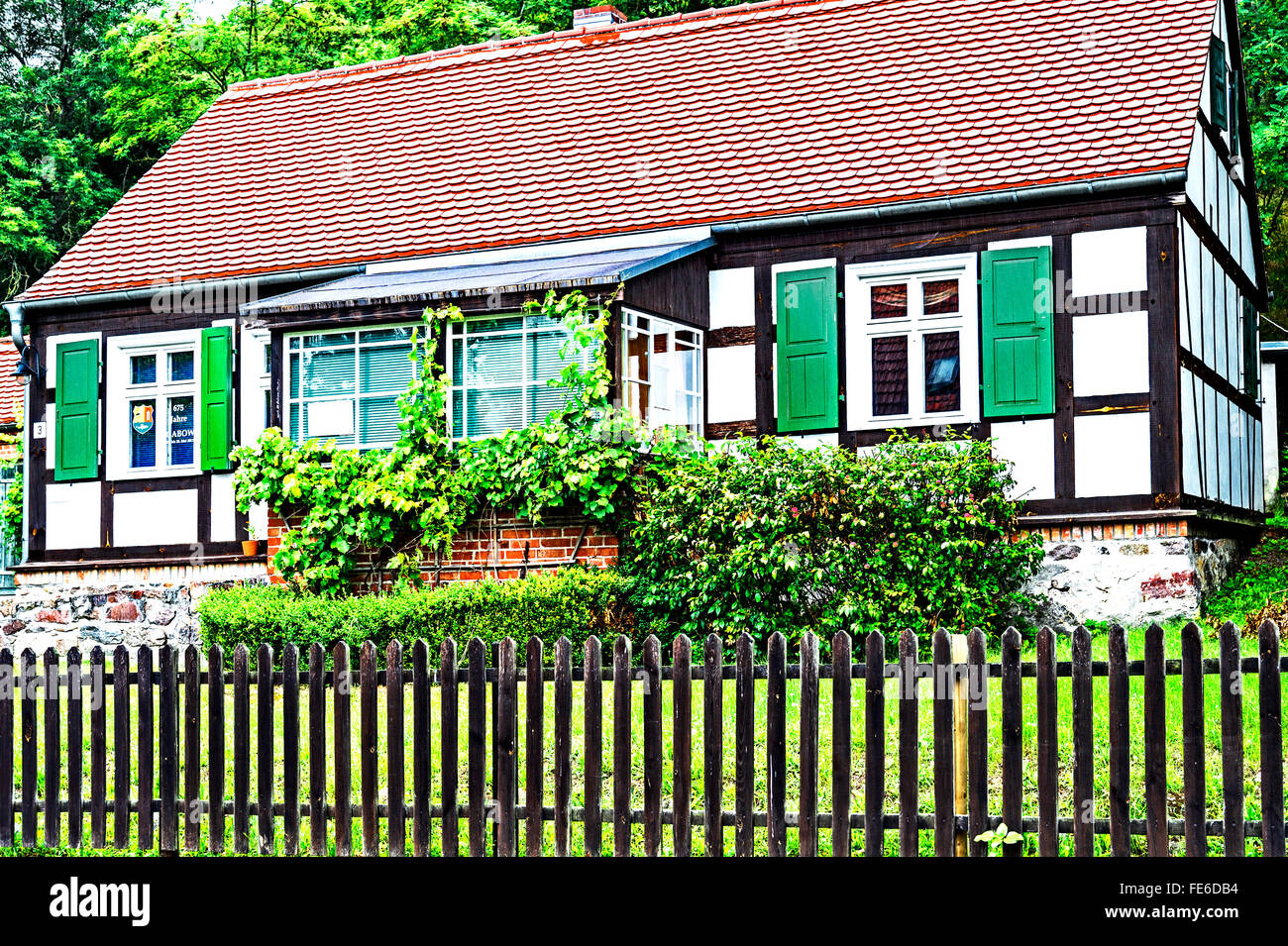 Haus von Theodor Fontanes Vater in Schiffmühle Im Oderbruch; Haus von Theodor Fontanes Vater Stockfoto